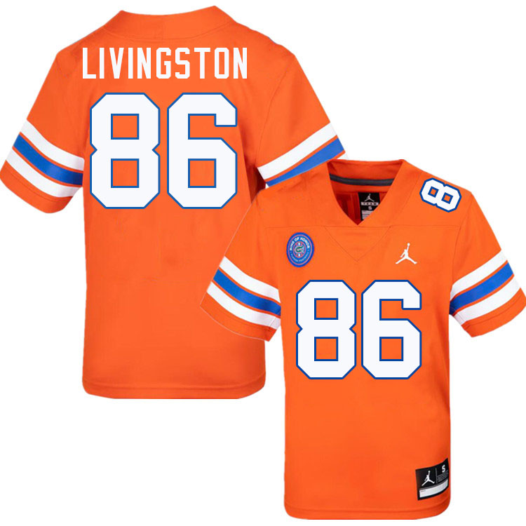 #86 Tony Livingston Gators Jersey,Florida Gators College Football Jerseys Stitched-Throwback Orange